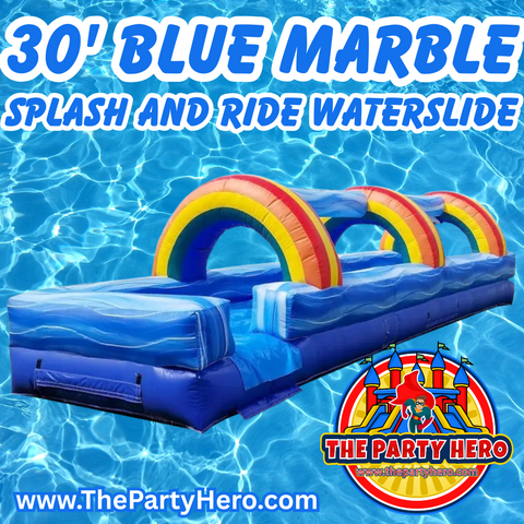 30' Blue Marble Splash and Ride Waterslide 30' Blue Marble Splash and Ride Waterslide